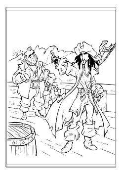 Coloring pages featuring your favorite pirates of the caribbean characters