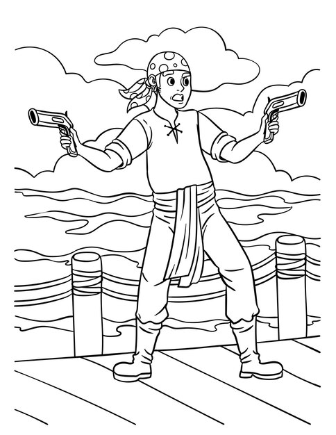 Page pirate coloring images
