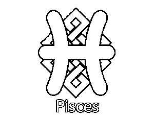 Celtic pisces coloring page