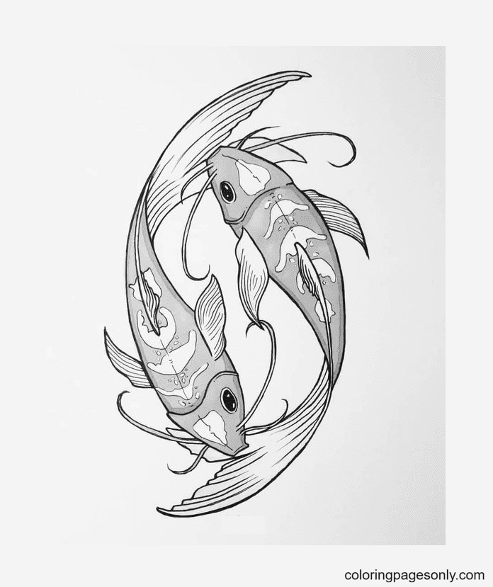 Pisces coloring pages printable for free download
