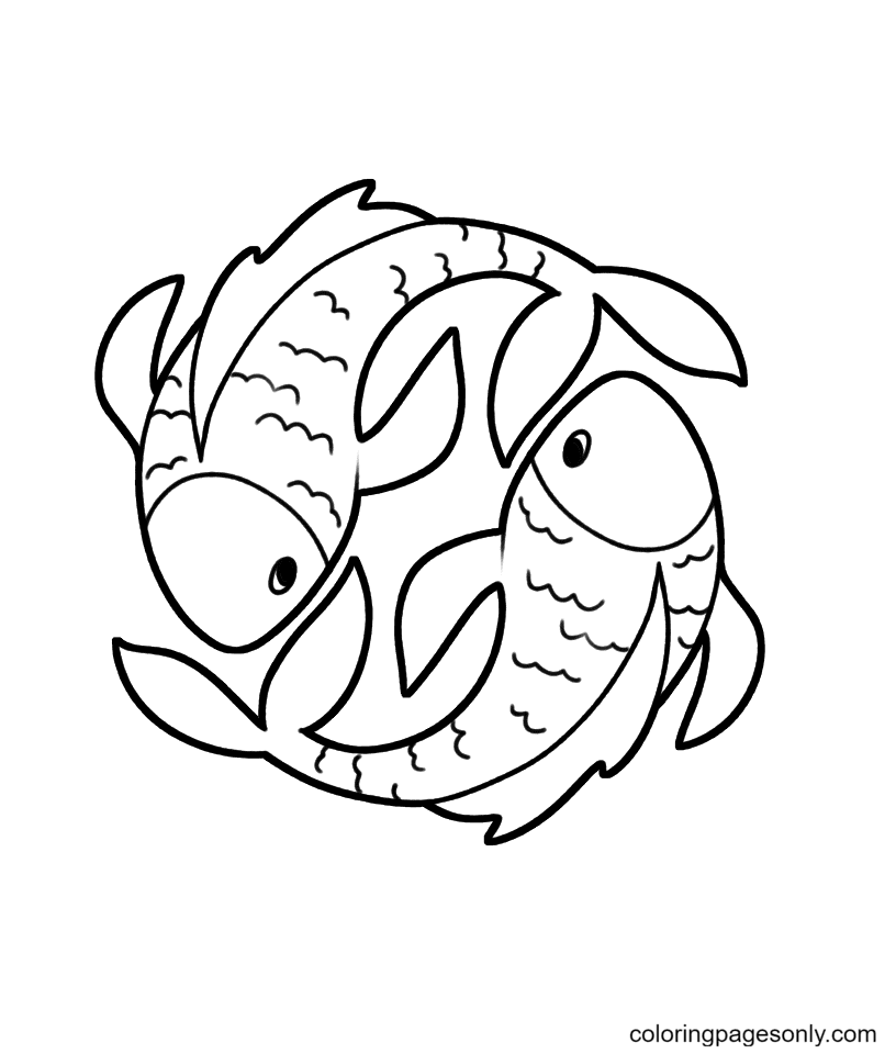 Pisces coloring pages printable for free download