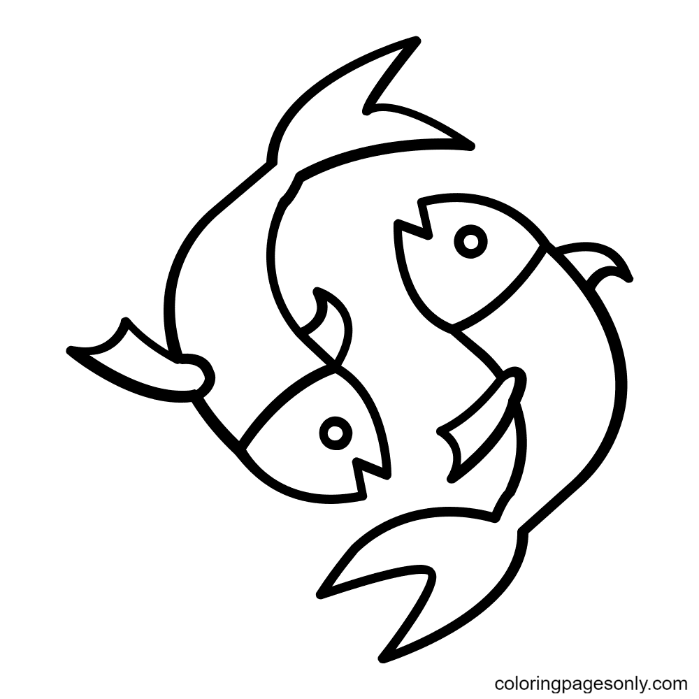 Pisces coloring pages printable for free download