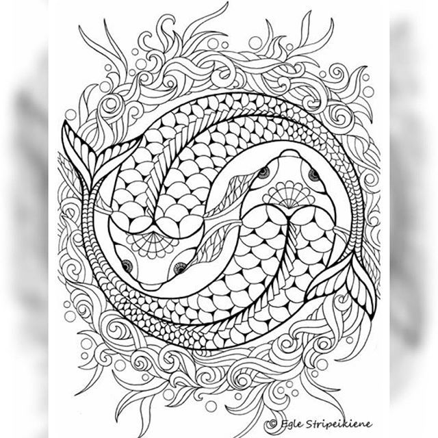 Pisces pisceshoroscope horoscope piscis astrology thsign watersign neptuâ mandalas para colorear pdf mandalas para colorear animales mandalas animales