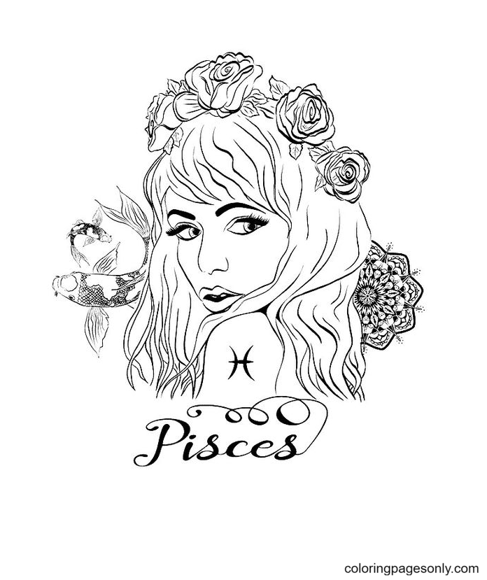 Pisces coloring pages printable for free download