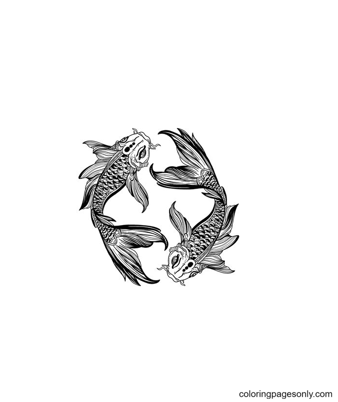 Pisces coloring pages printable for free download