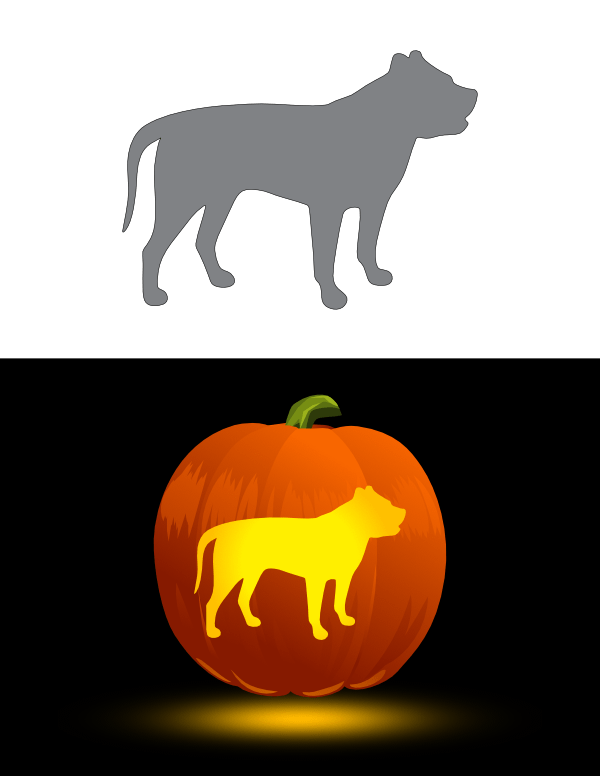 Printable pit bull pumpkin stencil