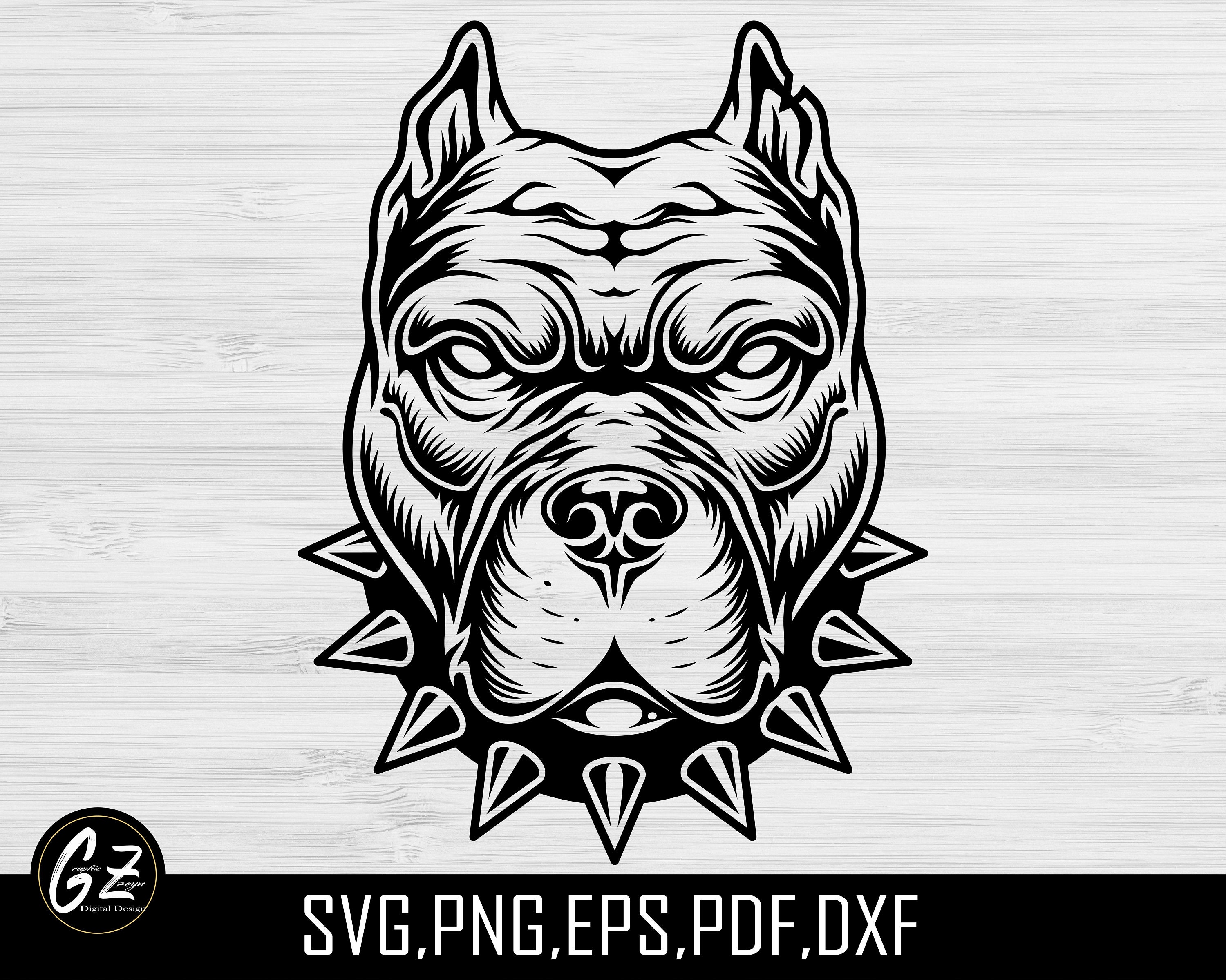 Png svg file chino pitbull gangster dog tattoo stencil off