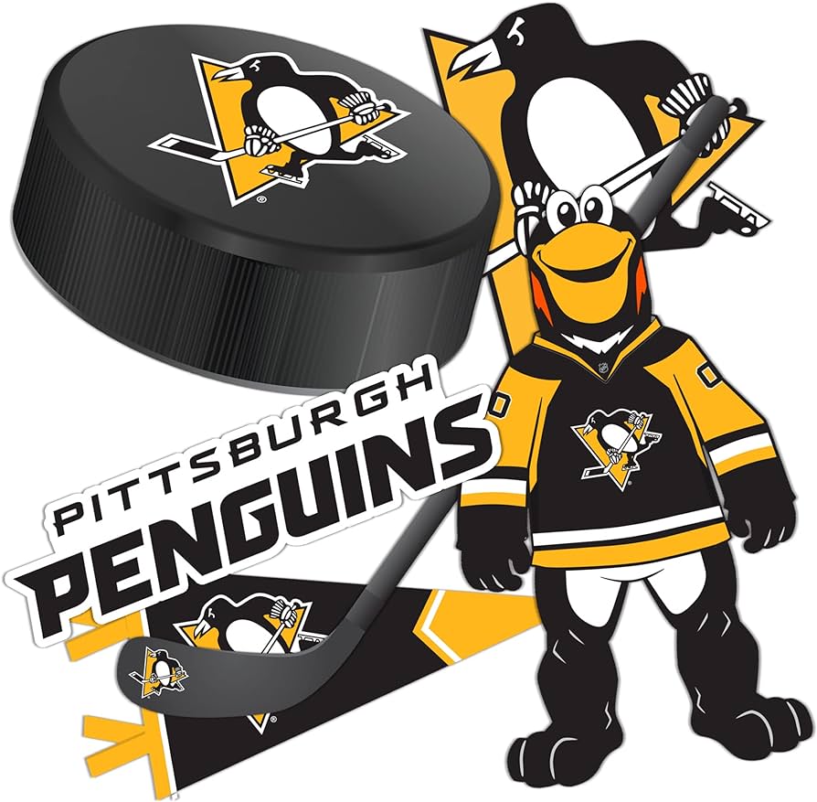Pittsburgh penguins team nhl national hockey league sticker vinyl decal laptop water bottle car scrapbook type sports outdoors
