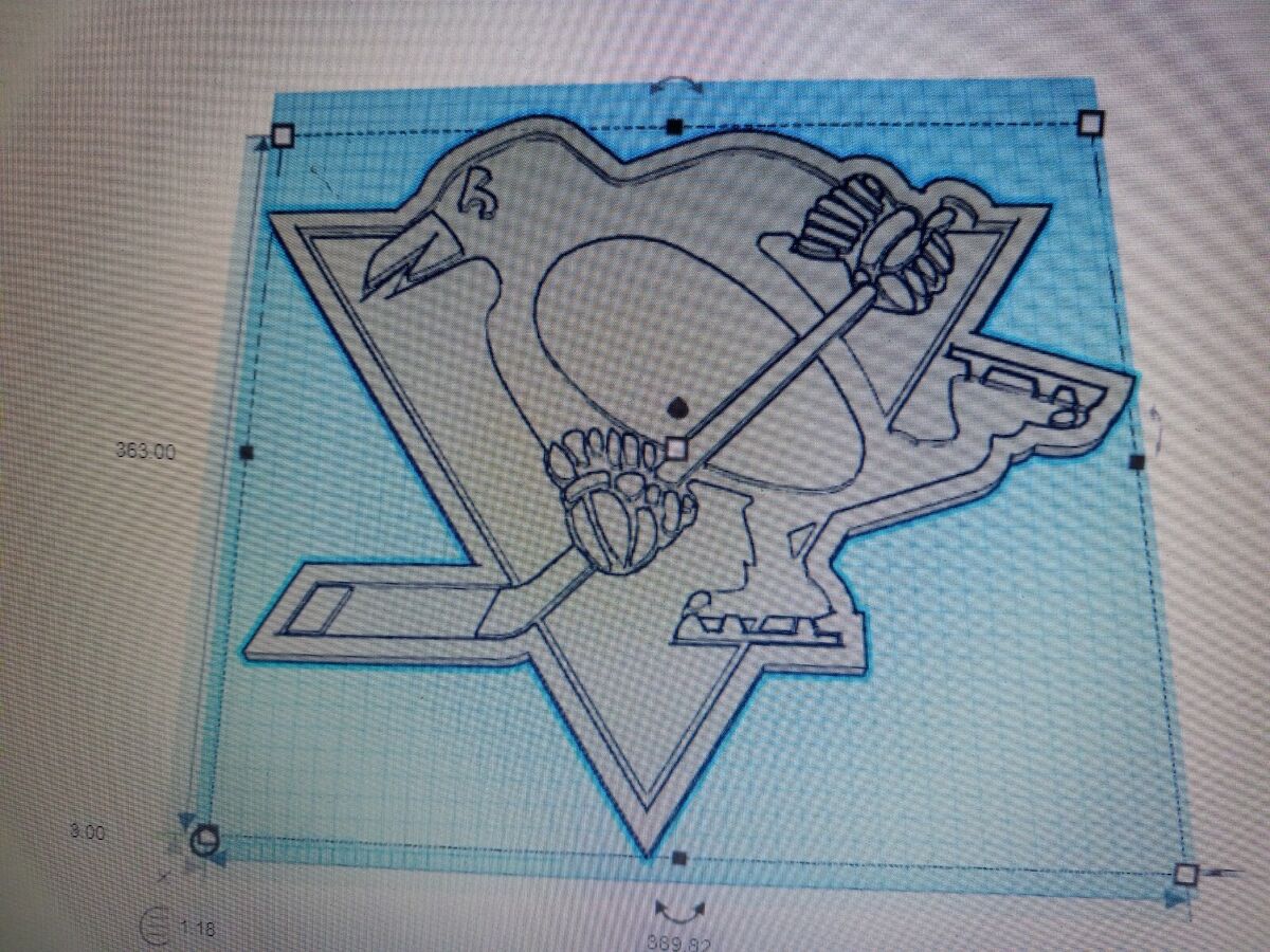 Pittsburgh penguins d printed d nhl logo inch