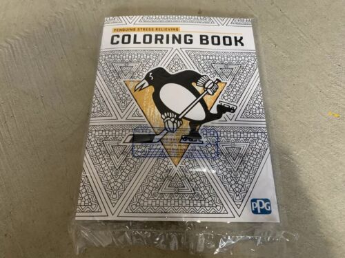 Pittsburgh penguins stress relief coloring book w colored pencils promotion sga