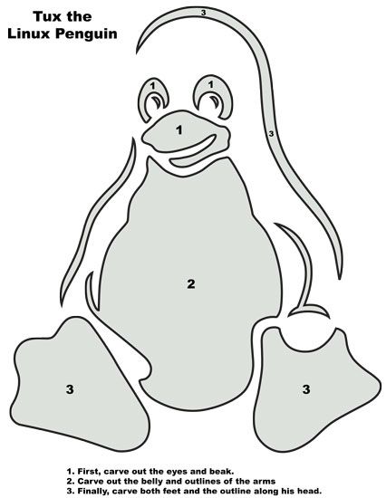 Free penguin pumpkin carving stencils