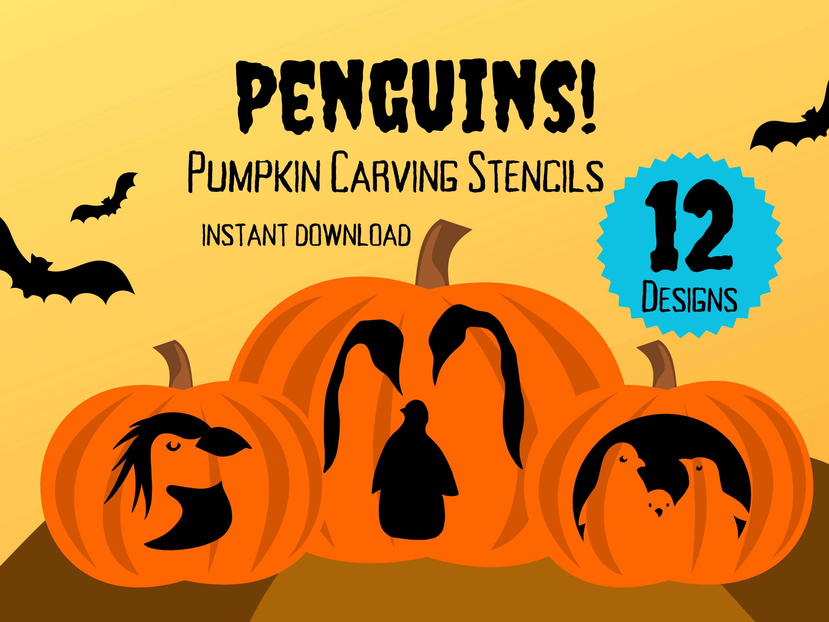 Penguin pumpkin carving stencils unique halloween jack olantern carving patterns