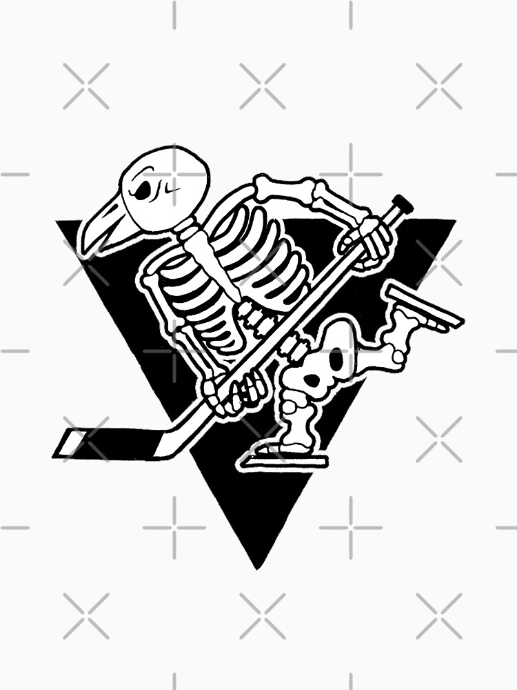 Pittsburgh penguins skeleton logo essential t