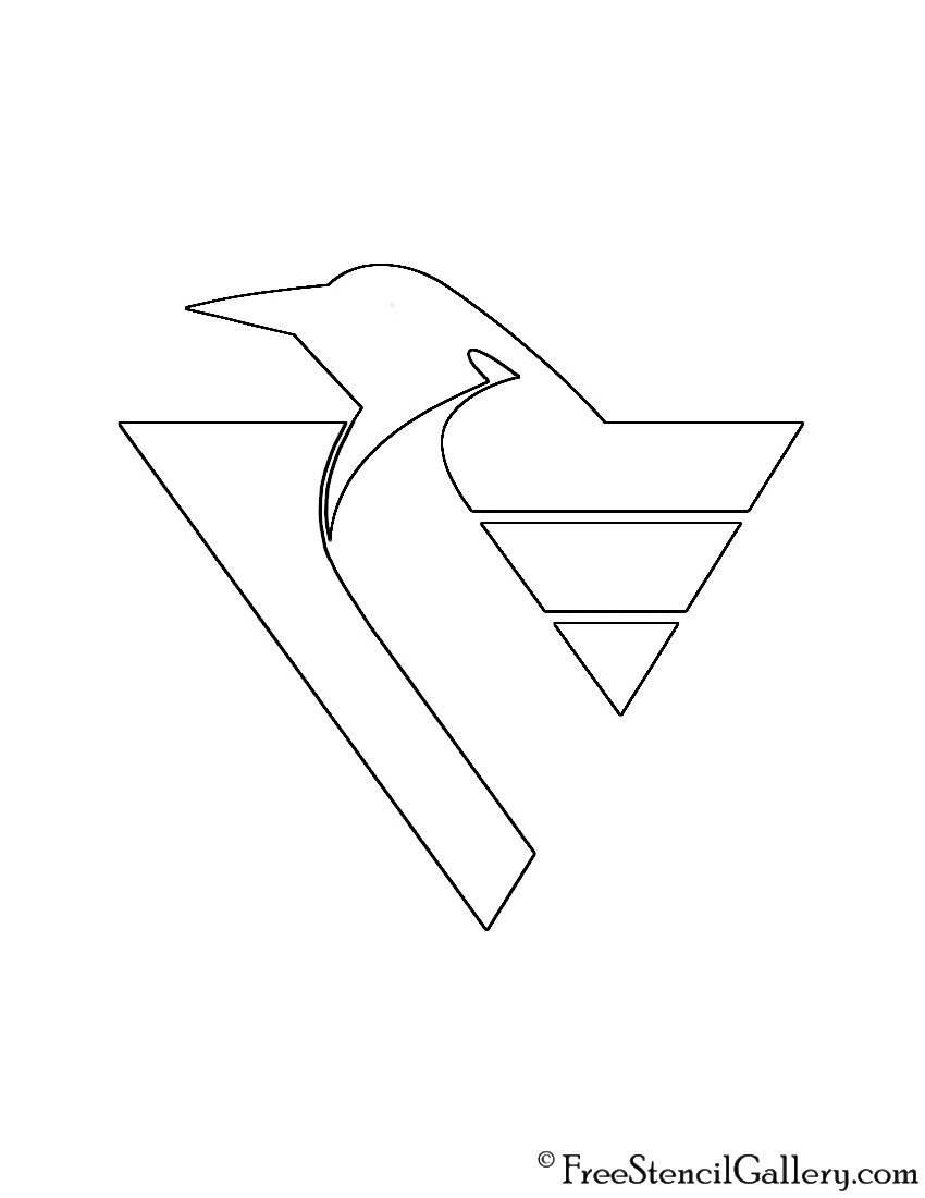 Nhl â pittsburgh penguins logo stencil