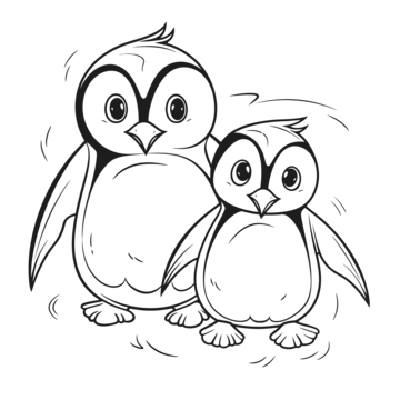 Easy penguin outline png transparent images free download vector files