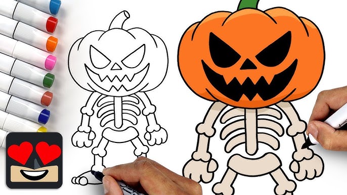 How to draw a pupkin easy