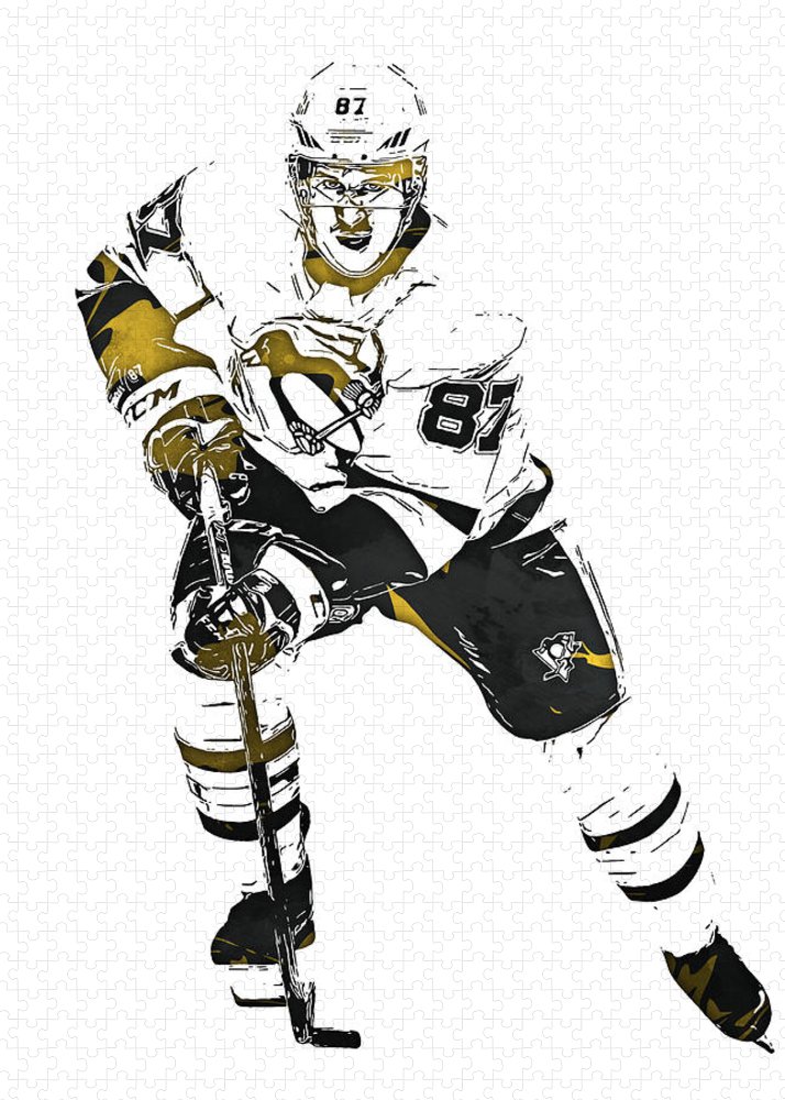 Sidney crosby pittsburgh penguins pixel art jigsaw puzzle by joe hamilton