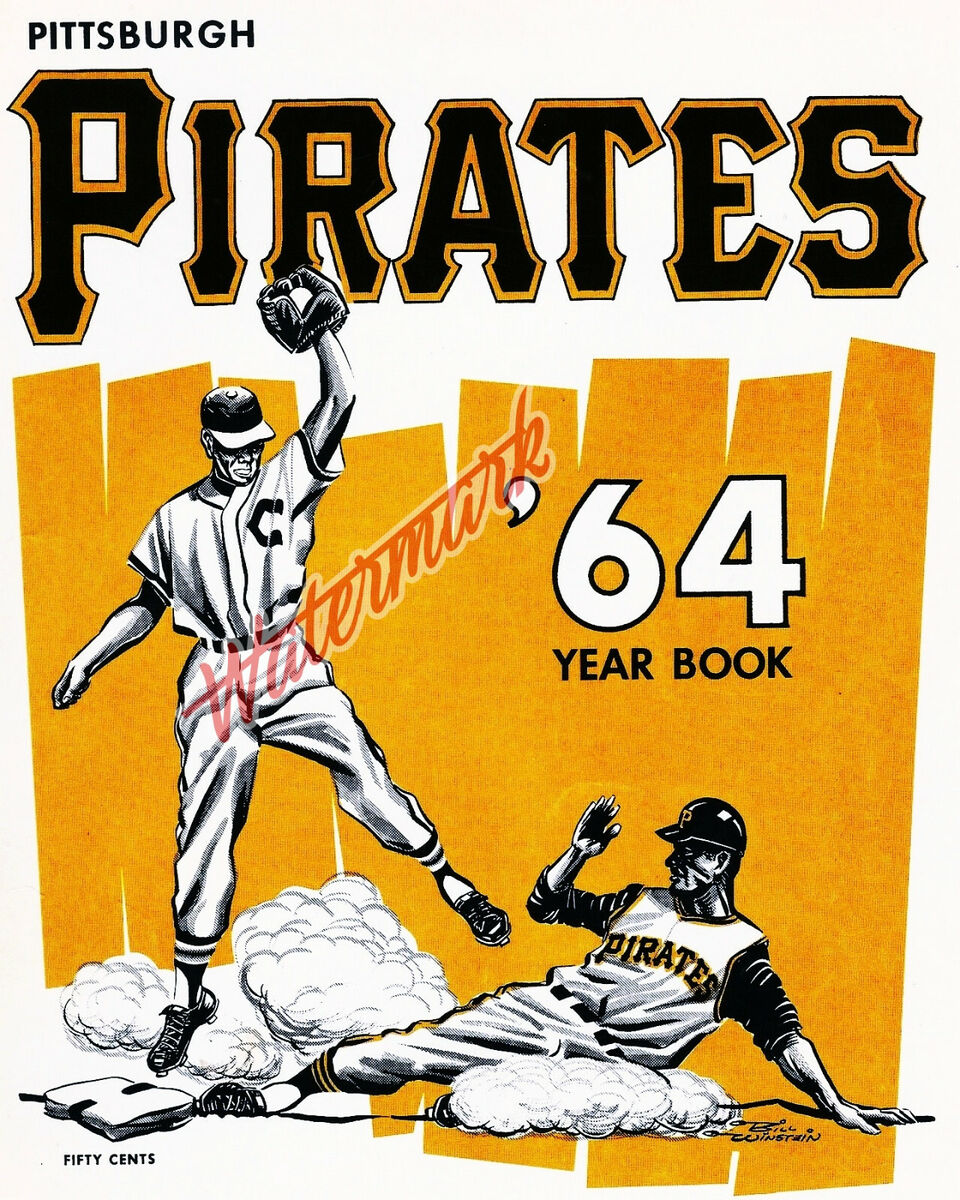 Mlb pittsburgh pirates game program cover reprint color x photo pic