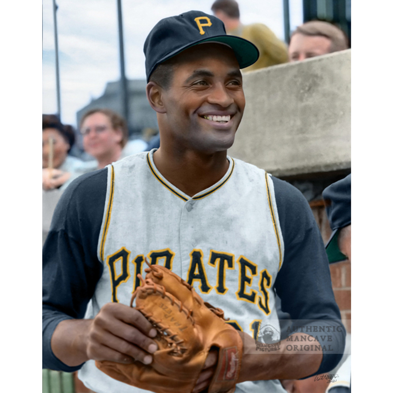 Roberto clemente pittsburgh pirates smiling x colorized print