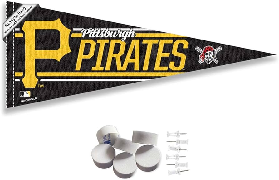 Pittsburgh pirates pennant banner and wall tack pads sports outdoors