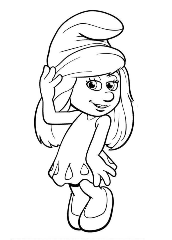 Pitufina es tãmida para colorear imprimir e dibujar â