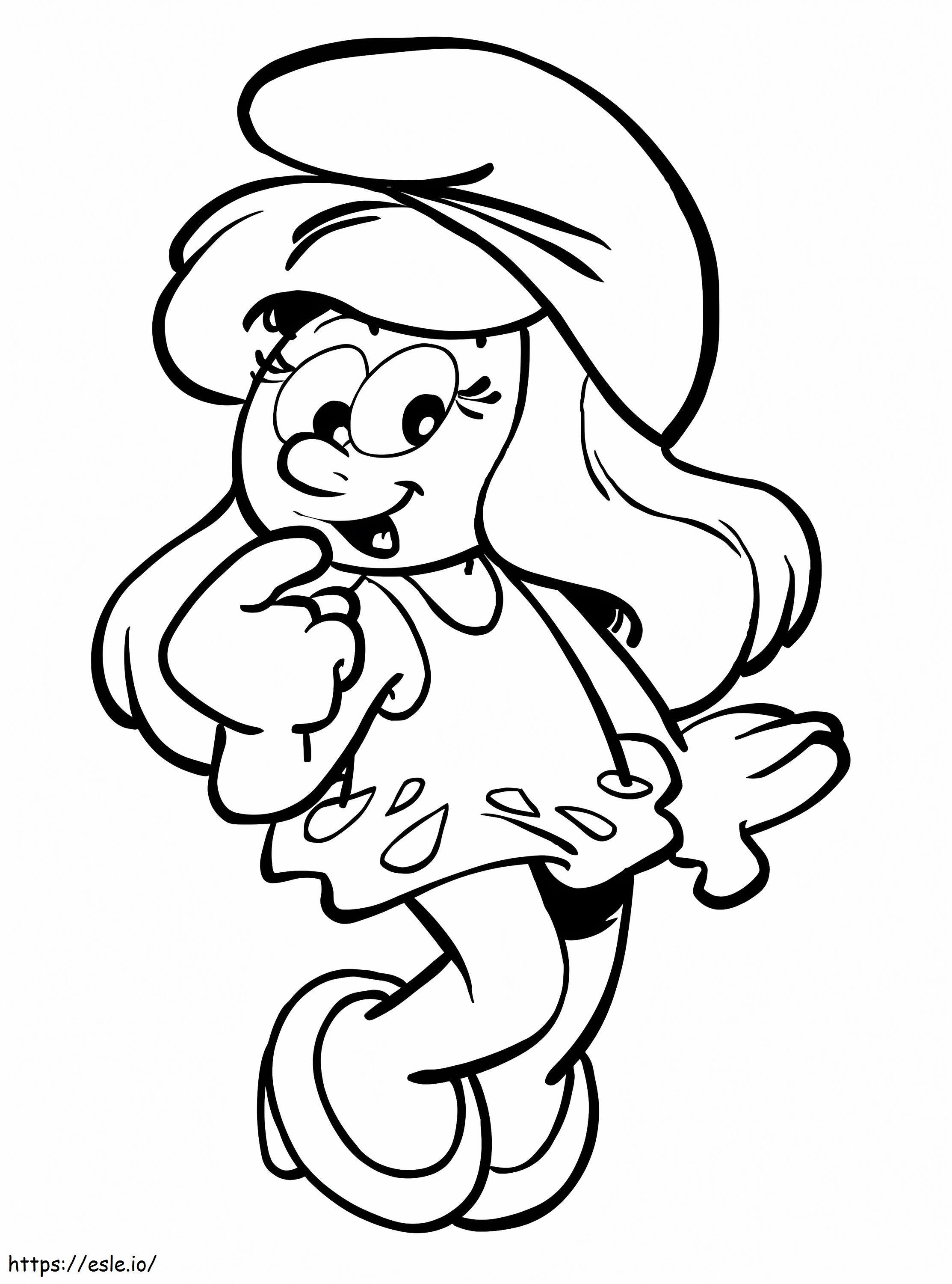 Pitufina para colorear