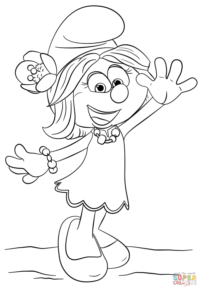 Dibujo de pitufirretoão de los pitufos en la aldea perdida para colorear dibujos para colorear imprimir gratis