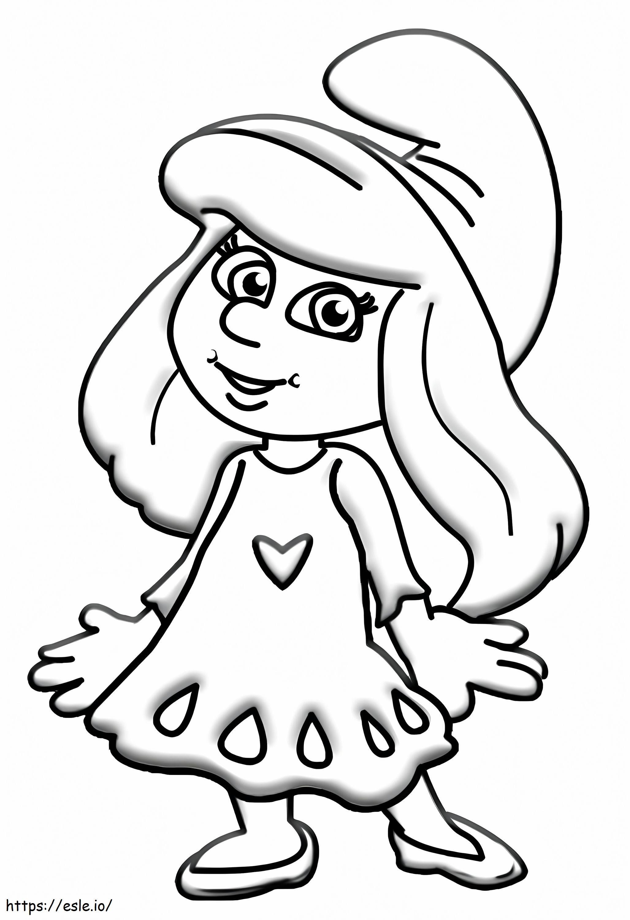 Pitufina para colorear