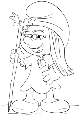 Dibujo de pitufimelodãa de los pitufos en la aldea perdida para colorear dibujos para colorear imprimir gratis