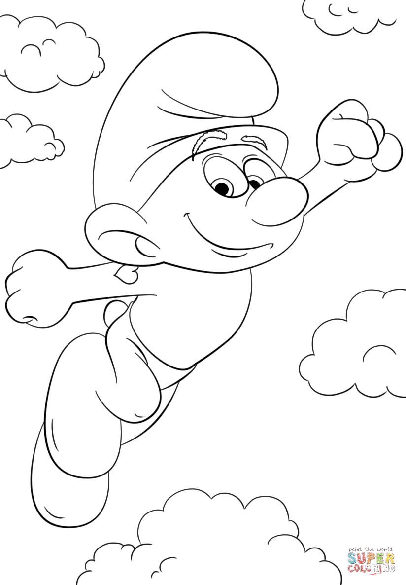 Dibujo de pitufo fortachãn para colorear dibujos para colorear imprimir gratis