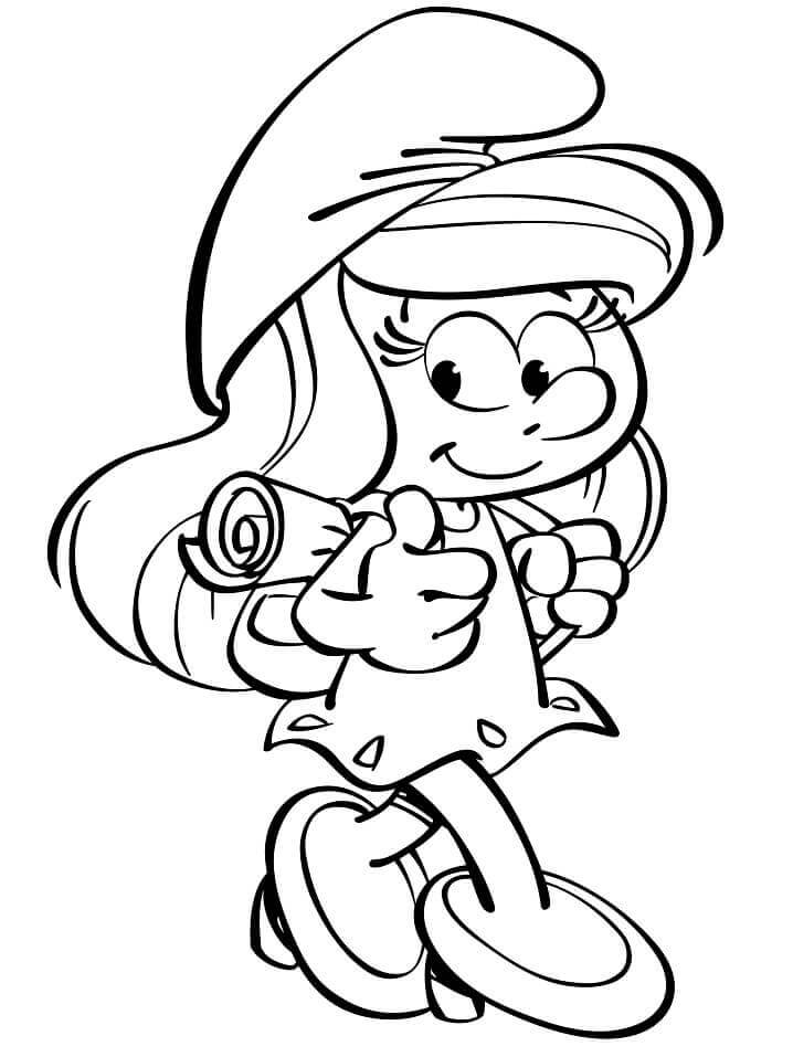 Dibujos de pitufina para colorear e imprimirâ