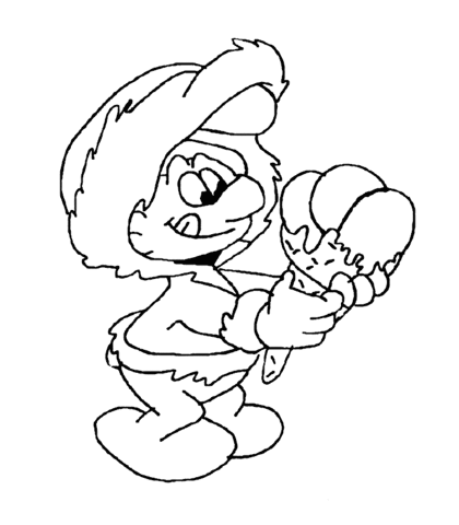 Dibujo de a pitufo le gusta el helado para colorear dibujos para colorear imprimir gratis
