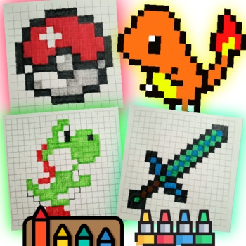 Pixel art coloring sheets bundle by hiikoo learning tpt