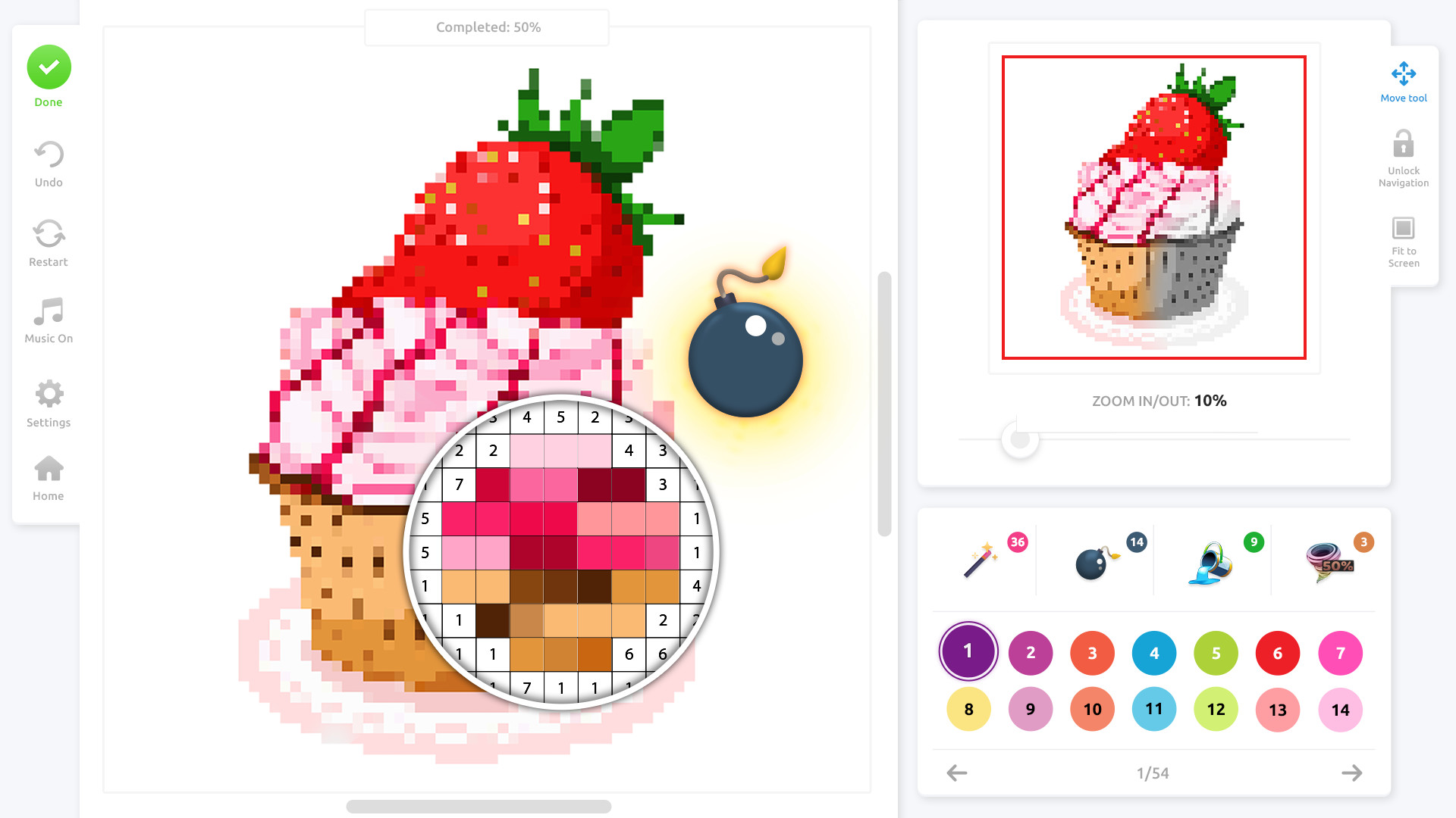 Pixel art coloring book stove