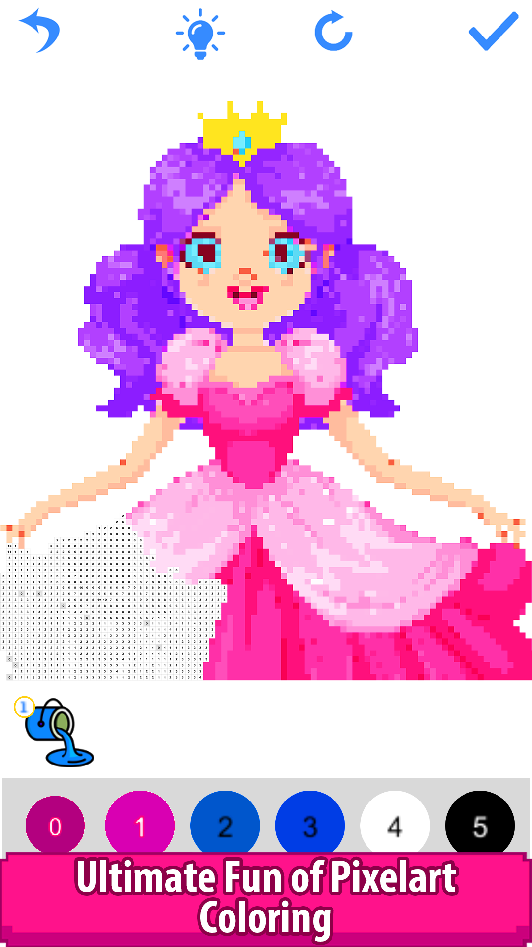 Princess color by number
