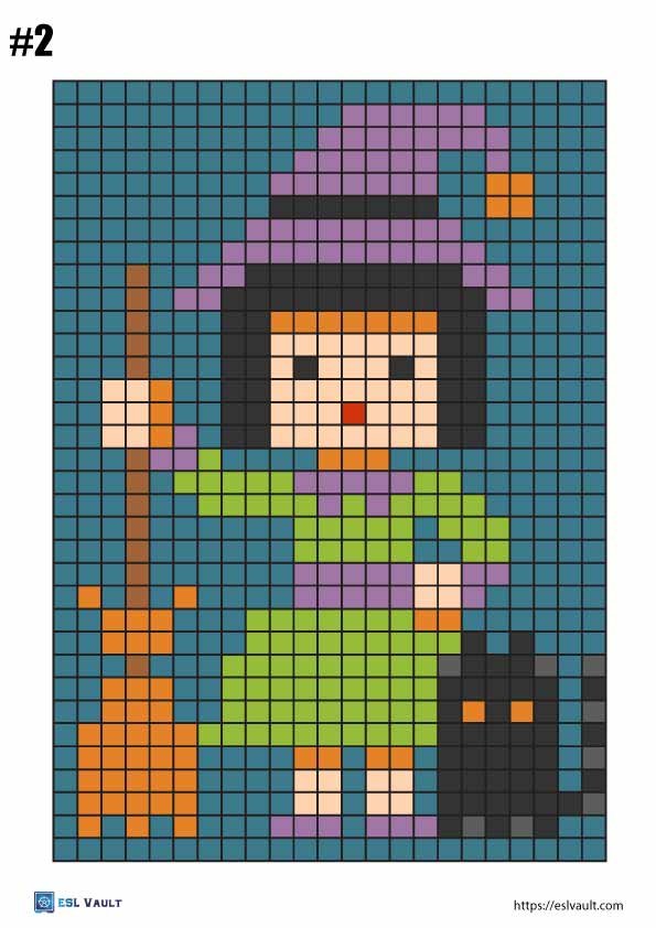 Free pixel art color by number pages pdf