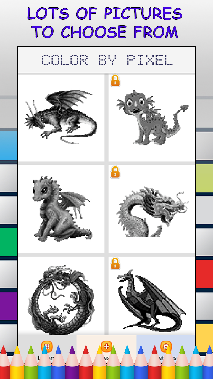 Dragons color by number
