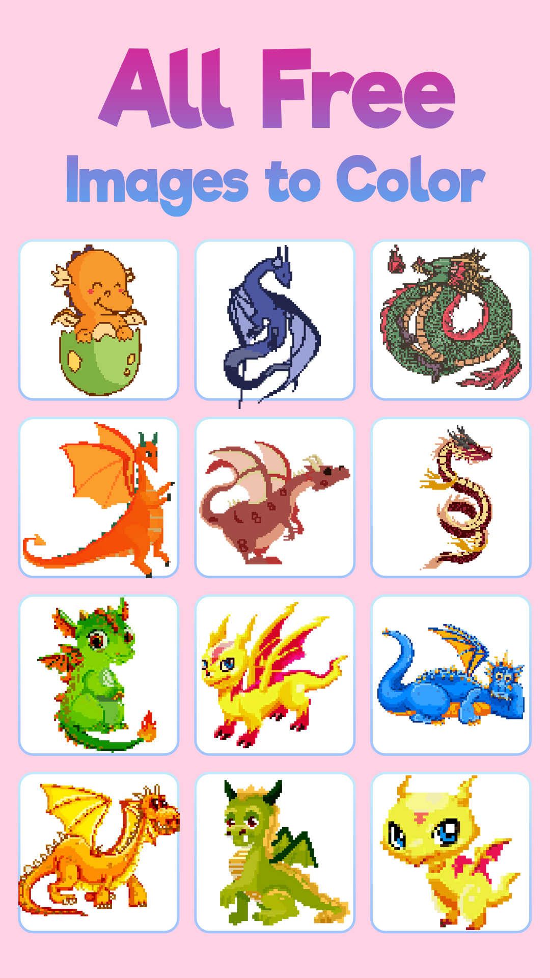 Dragons pixel art