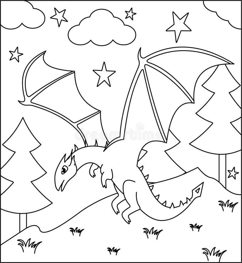 Cute dragons black white stock illustrations â cute dragons black white stock illustrations vectors clipart