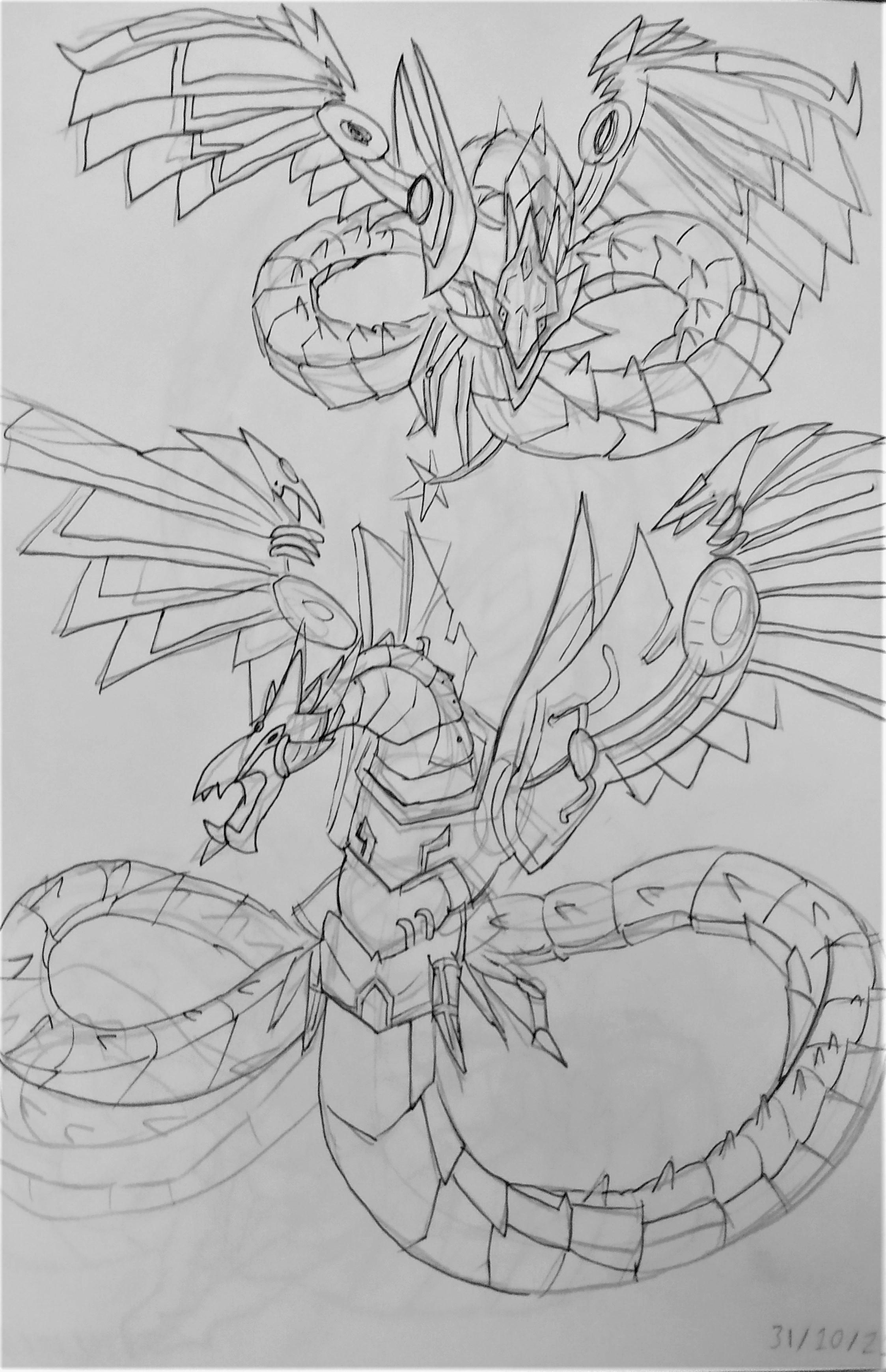 I drew cyber dragon infinity along with its alternate artwork ryugioh