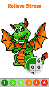 Dragon pixel art coloring book for android