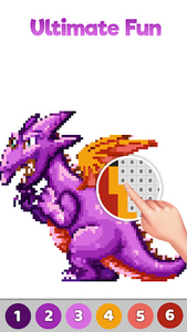 Dragon pixel art coloring book for android