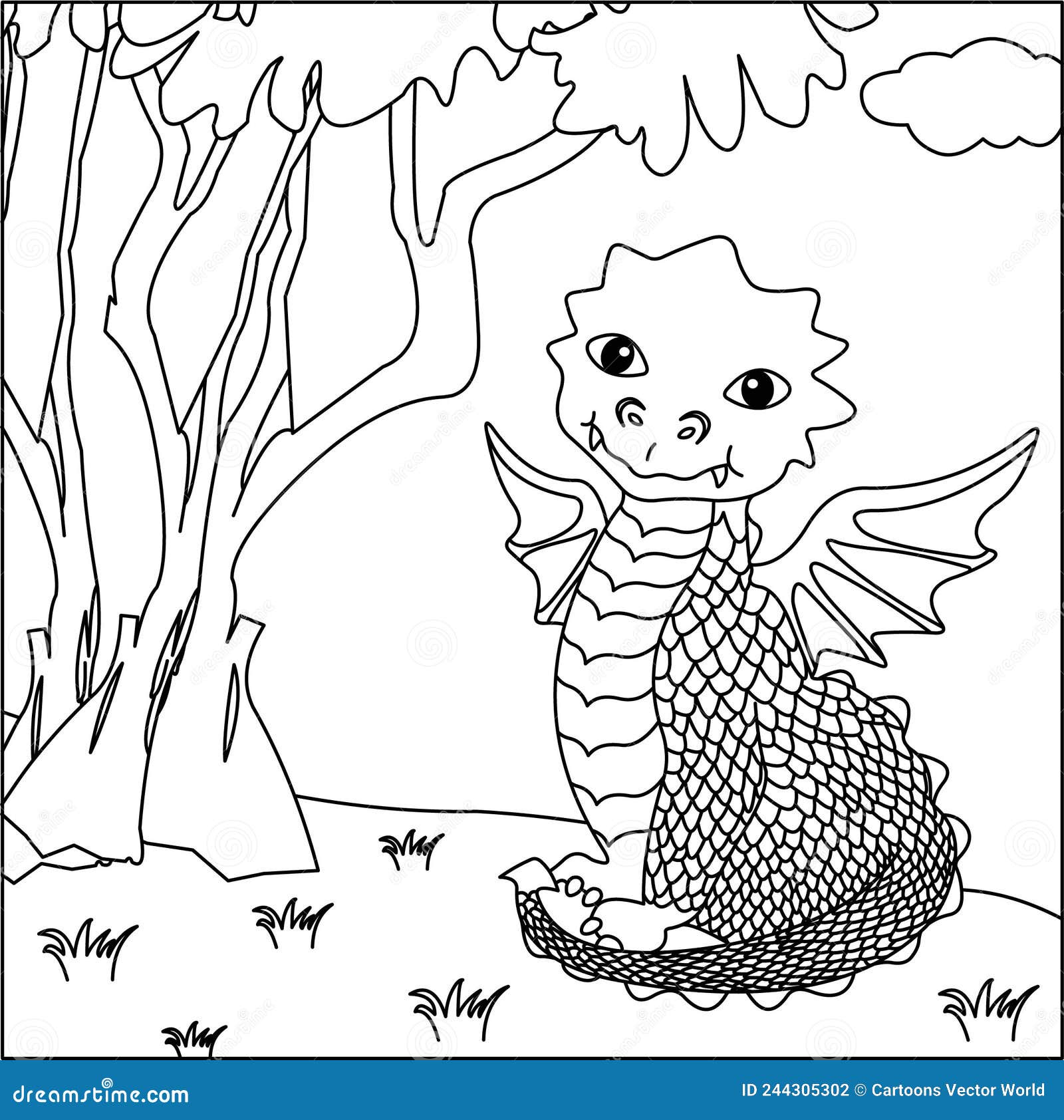 Cute dragons black white stock illustrations â cute dragons black white stock illustrations vectors clipart