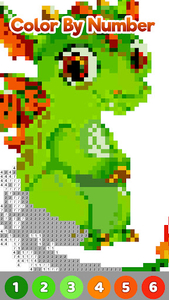 Dragon pixel art coloring book for android