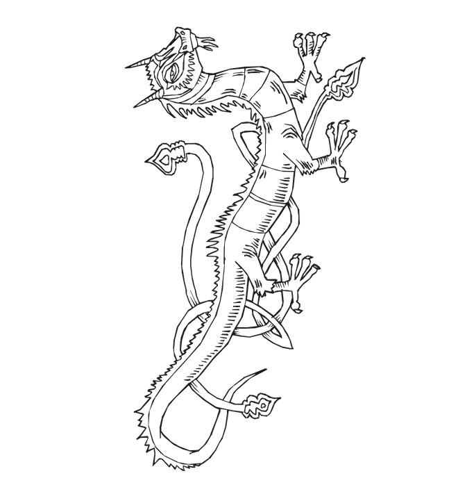 Dragon coloring page sketch of a dragon