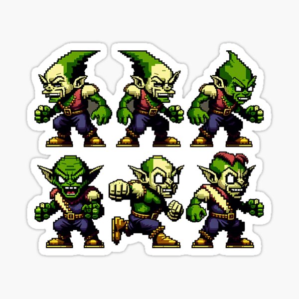 Pixel goblins sheet sticker for sale by aisopinion