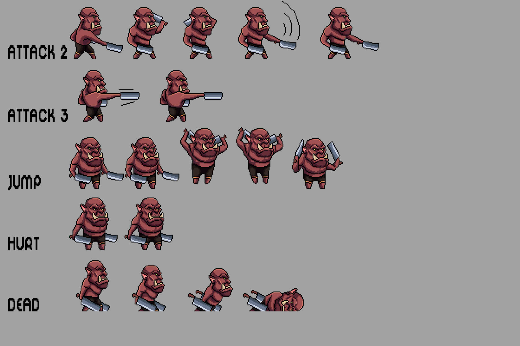Free orc sprite sheets pixel art download