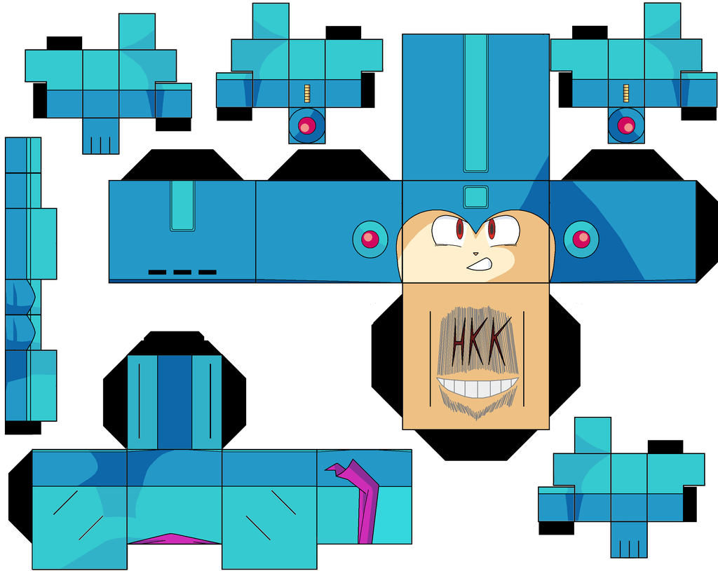 Mega man paper craft model free printable papercraft templates
