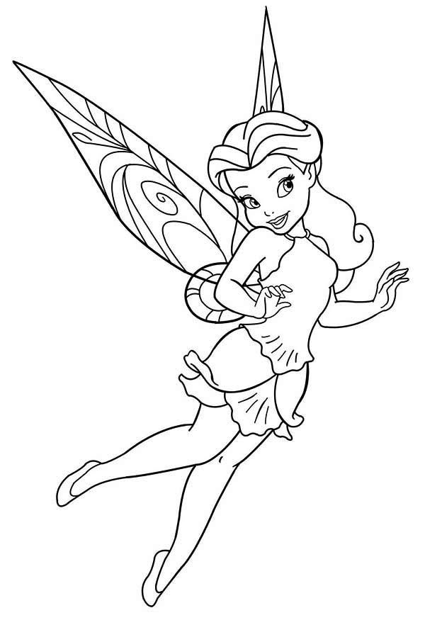 Picture of fairy rosetta in pixie coloring page