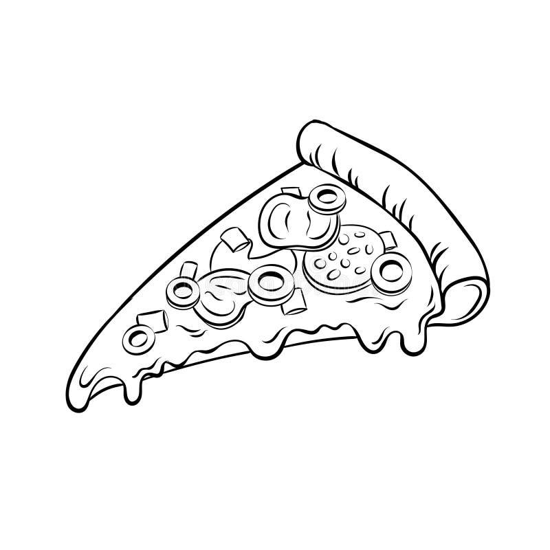 Slice of pizza coloring book vector stock vector